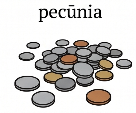 pecūnia, -ae f.